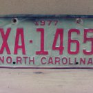 1977 North Carolina Contract Carrier Truck License Plate NC XA-1465 NCB2