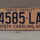 1960 North Carolina Transporter License Plate NC 4585-LA NCC2
