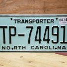 2019 North Carolina Transporter License Plate NC TP-74491 NCC2