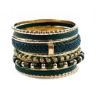 Gold/Emerald Bangle Set