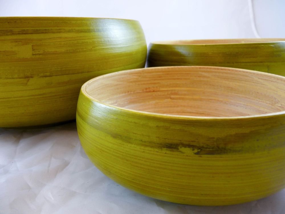 Bamboo lime Core Bowl New Large big serving bowls dishes salad Vietnam ...