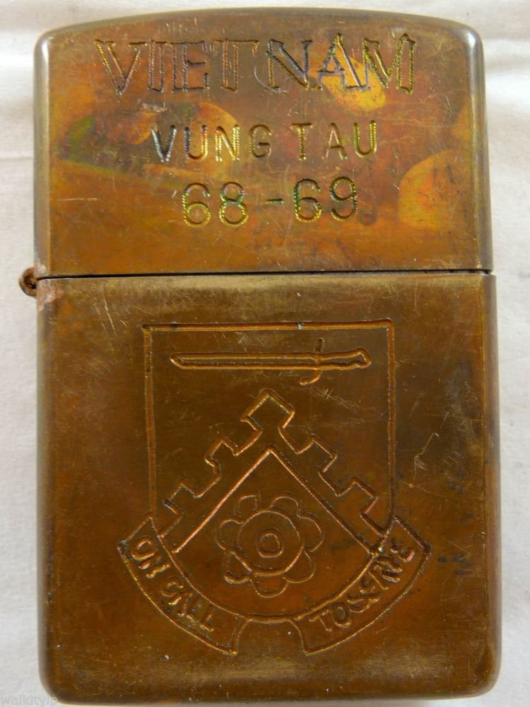 Vietnam War vintage cigarette cigarettes lighter lighters case 68 69 FLAG SWORD