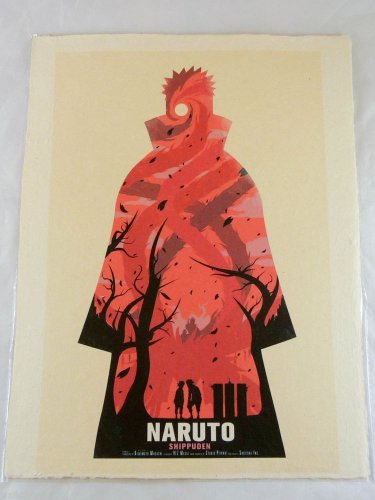 Naruto Poster Anime Wall Scroll 12x16 Home Decor Shippuden rare Uchiha Obito red