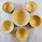 VIETNAM bamboo bowl set bowls wood salad soup blue wooden serving tray 6 PIECE 5