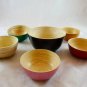 VIETNAM bamboo bowl set bowls wood salad soup blue wooden serving tray 6 PIECE 5