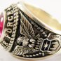 Ring Vietnam War Silver Stone Red Us Strong Men Army Ruby 925er Air Force sterl