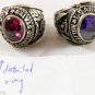 Ring Vietnam War Silver Stone Red Us Strong Men Army Ruby 925er Air Force sterl