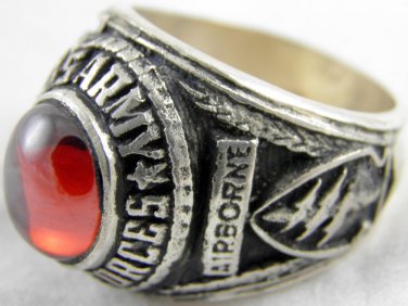 ring vietnam era military war gear collectibles SIZE 9 Red US Army Force United