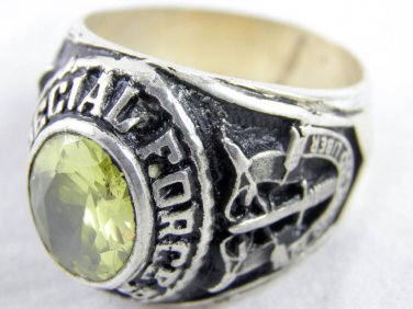 ring vietnam era military war gear collectibles SIZE 10 Yellow U.S Special Force