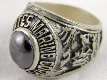 ring vietnam era military war gear collectibles SIZE 9.25 Black U.S. Marine Forc