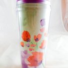 Starbucks pink Floral Travel Tumbler Coffee 16oz Watercolor Mug 2015 Water Color