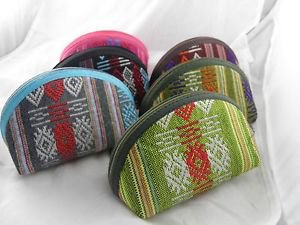 Purse Coin Wallet Holder Case Womens Nylon Set of 3 With Key Chain zip-around a