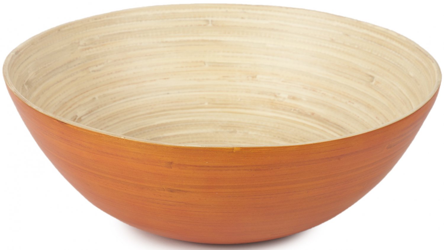 Bamboo Core Modern Round Bowl Set Grain Finish And Server Pumpkin Salad