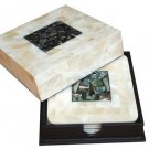 Vai Kiet Blue White Mother of Pearl Coaster