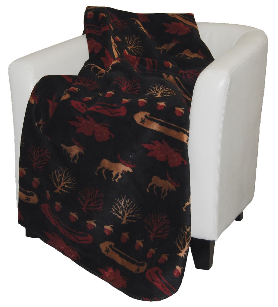 Denali Black Denali Lake/Merlot Throw 60" by 70"