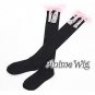 Black Socks Pink Lace Thigh High Costume Stockings Lolita Style For Women
