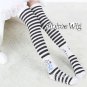 Girls Lolita Stripe Pattern White Hosiery Thigh High Socks Stockings New
