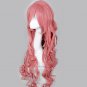 Vocaloid Luka Dark Pink Long Curly Style Anime Hair Cosplay Fancy Wig + Ponytail