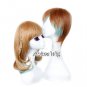 New women and men Couples Brown Mixed Green Cosplay Hair Wig in Two Wig Packages