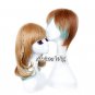 New women and men Couples Brown Mixed Green Cosplay Hair Wig in Two Wig Packages