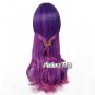 Long Curly Popular Mixed Purple Anime Fancy Party Cosplay Hair Wig + Wig Cap