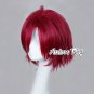 Free! Rin Matsuoka Short Anime Dark Red Cosplay Men & Lady Full Hair Wig + Free