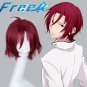 Free! Rin Matsuoka Short Anime Dark Red Cosplay Men & Lady Full Hair Wig + Free