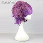 Lolita Mixed Purple Short Curly Layered Anime Cosplay Hair Wig + Wig Cap