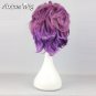 Lolita Mixed Purple Short Curly Layered Anime Cosplay Hair Wig + Wig Cap