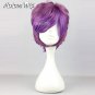 Lolita Mixed Purple Short Curly Layered Anime Cosplay Hair Wig + Wig Cap