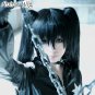 Zatsune Miku Black Rockshooter Long Black Straight Cosplay Wig With 2 Ponytails