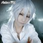 PSYCHO-PASS Shogo Makishima Long Layered Anime Grey Cosplay Hair Ful Wig+Wig Cap