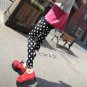 Polka-dot Nylon Spandex Leggings Tights Pants Black Color Fashion Women Style