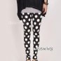 Polka-dot Nylon Spandex Leggings Tights Pants Black Color Fashion Women Style
