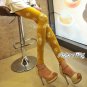 Yellow Fashion Skull Pattern Lady's Screaming Stretch Tight Leggings Pants Gift