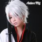 Gintama Gintoki Sakata Short Layered Silver White Anime Cosplay Hair Full Wig