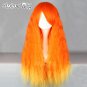Lolita Long Curly Orange Mixed Yellow Women Girls Anime Cosplay Hair Wig