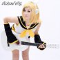 Vocaloid Kagamine Rin Short Golden Anime Women Girl Cosplay Wavy Style Hair Wig