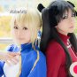 Halloween Gift Fate Zero Saber Straight Blonde Cosplay Hair Wig With Bun Design