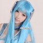 Lan Kwai Paladin 3 Solanum nigrum 80cm Long Blue Wavy Lady Halloween Cosplay Wig