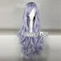 Fashion Halloween Gift Long Curly Purple Mixed Grey Anime Cosplay Hair Full Wig