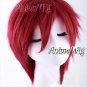 Wine Red Short Stylish Layered Men Women Fashion Anime Cosplay Wig Halloween