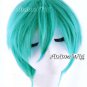 Dark Green Short Men Women Layered Anime Halloween Cosplay Hair Wig + Wig Cap