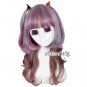 Mixed Grey Purple Brown Long Lolita Curly Beautiful Anime Cosplay Wig Halloween