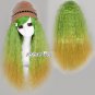 Green Mixed Golden Long Curly Fashion Women Girl Cosplay Hair Wig Halloween Gift