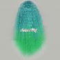 Blue Mixed Green 60cm Long Curly Style Anime Cosplay Hair Full Wig Halloween
