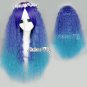 Halloween Gift Long Curly Dark Blue Mixed Green Anime Cosplay Hair Full Wig
