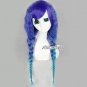 Halloween Gift Long Curly Dark Blue Mixed Green Anime Cosplay Hair Full Wig