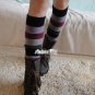 Fashion Stripe Design Knit High Knee Leg Warmers Leggings Socks 4 Colors