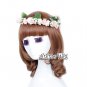 Lolita Brown Mixed Hair Curly Rinka Haircut Women Cosplay Anime Wig + Wig Cap